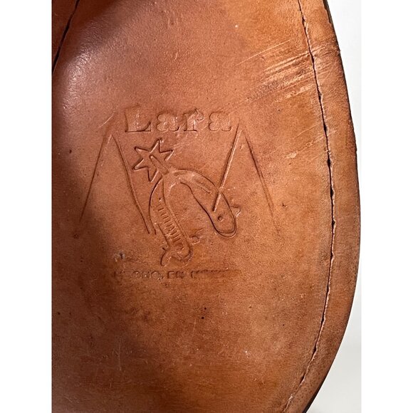 Lara La Espuela Botines Stone Leather Ankle Boots Men Size 8.5 Mexican Cowboy - Picture 10 of 16